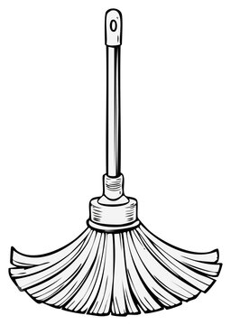 monochrome mop cleaning clip art preview