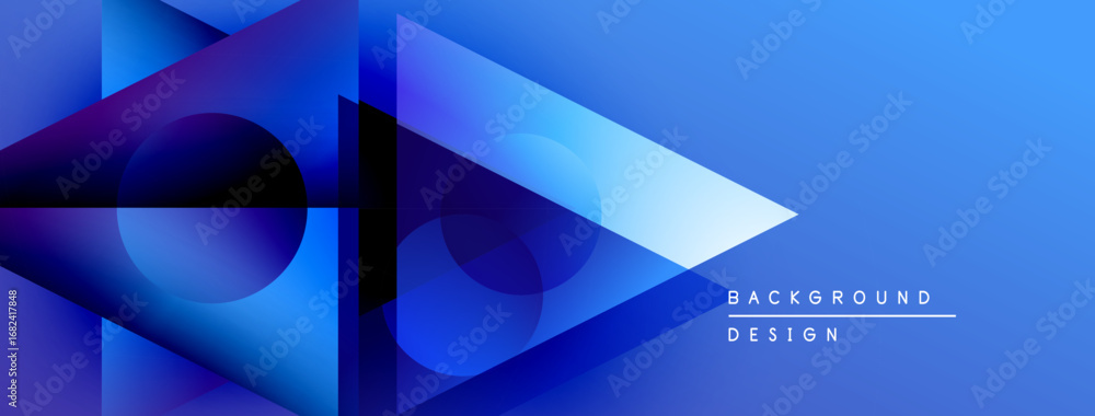 Aufkleber abstract blue shapes overlap, creating dynamic visual effect. gradient colors suggest depth, modern 