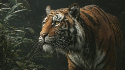 Fototapeta premium Tiger in jungle environment