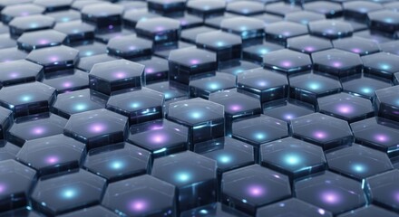 Obraz premium Abstract 3D Hexagon Pattern Background with Reflective Surface