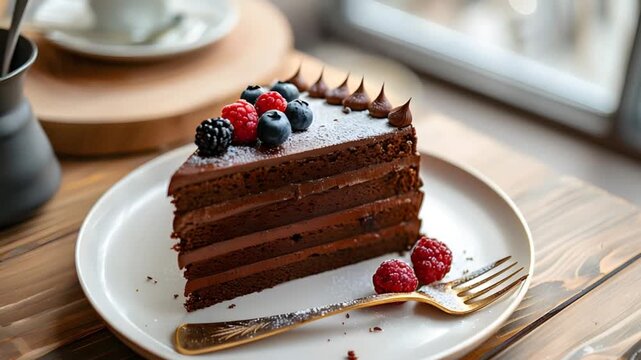 cake slice mockup chocolate layer cake 4K Videos