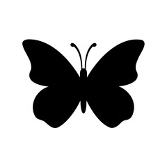 Black Silhouette of a Butterfly Vector Graphic Design Illustration for Print