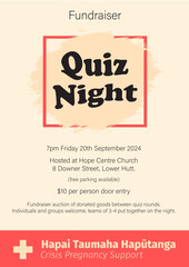 Obraz premium Quiz night with auction fundraiser advertisement poster size A3 297mm x 420mm