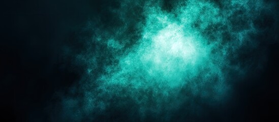 Fototapeta premium A dramatic teal and black abstract design features a dynamic, textured pattern, highlighting a central light source.