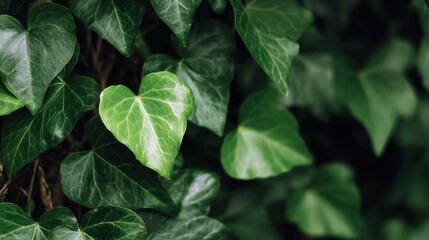 Lush Green Ivy Leaves Close Up