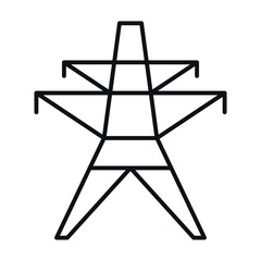 Vector icon of power transmission line illustrating the structure and design of electrical power distribution systems