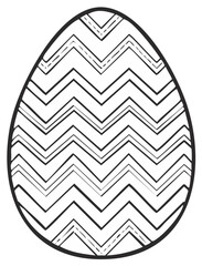 Zigzag Patterned Easter Egg for Coloring Fun Black and White Design Holiday Festive Spring Season Celebration Graphic Icon