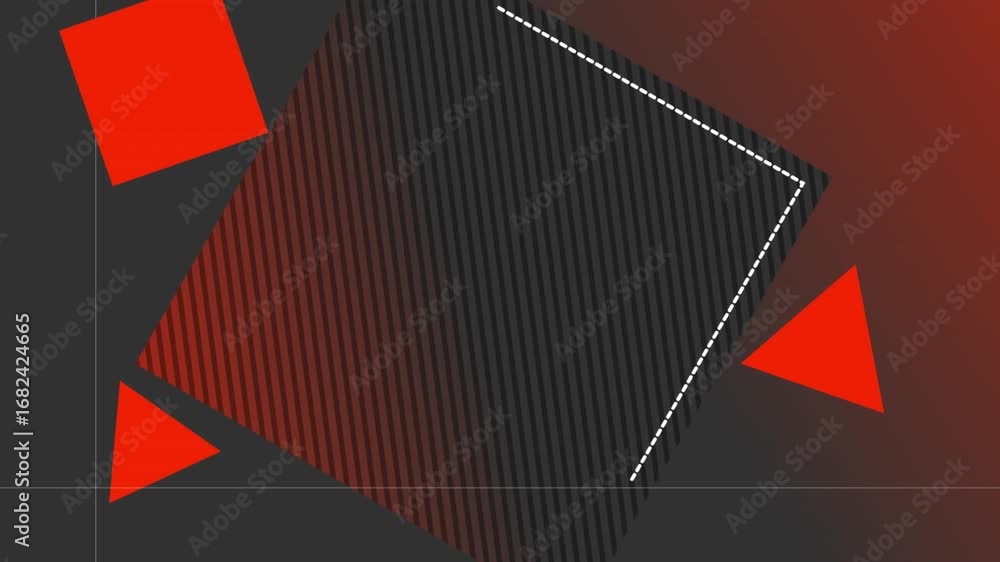 Poster animation of colorful moving graphics over dark background