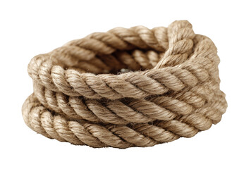 Obraz premium Close-up of a coiled, light beige rope