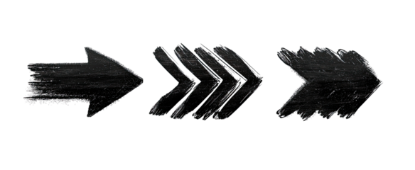 Multiple textured black arrows pointing right