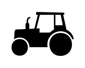 Simple black and white illustration of a generic tractor silhouette design