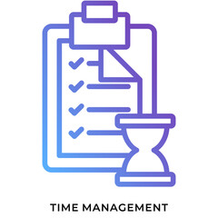 Time Management Gradient Line Icon