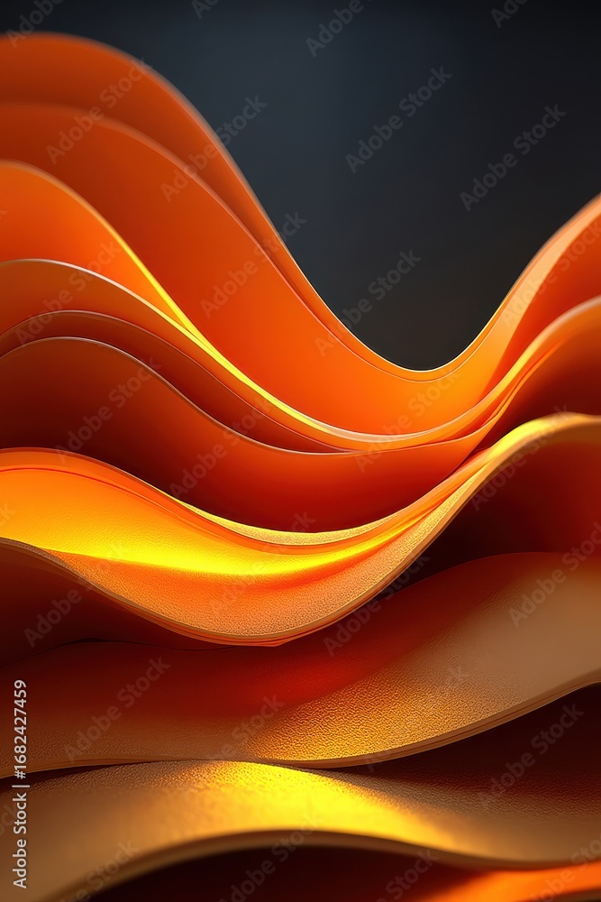 Aufkleber abstract orange and black waves creating a smooth gradient effect