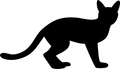 Caracal Silhouette Vector | Wild Cat Animal Outline Clipart SVG