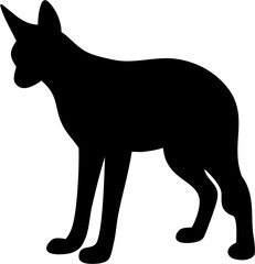 Caracal Silhouette Vector | Wild Cat Animal Outline Clipart SVG