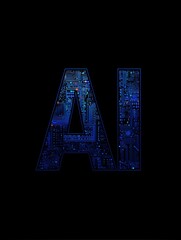 AI Circuit Board Logo in Futuristic Digital Vector Design