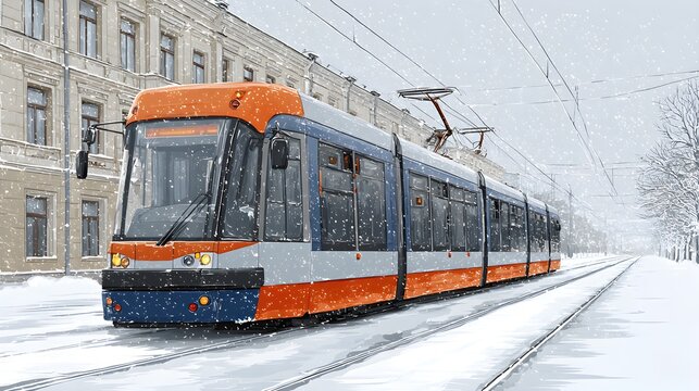 train in snow