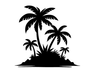 Island silhouette, icon isolated on white background	