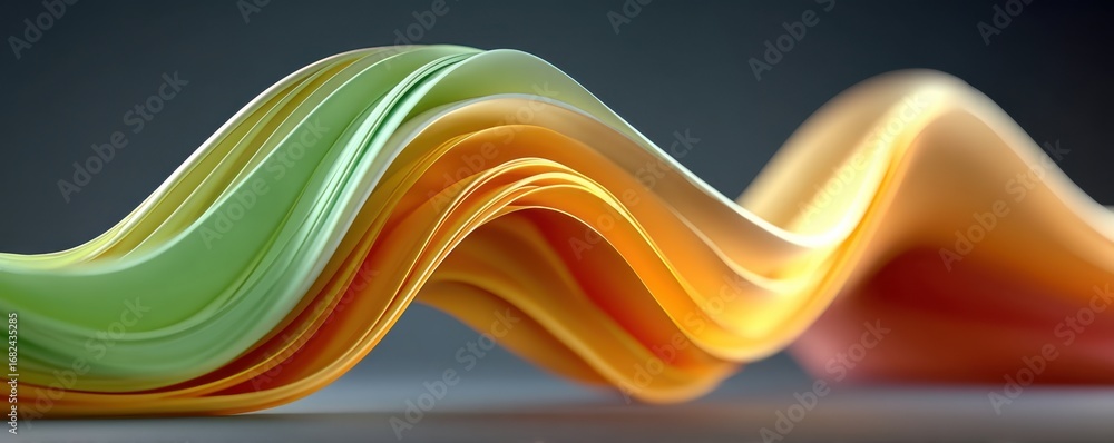 Poster colorful abstract waves with dynamic shapes and smooth tones