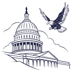 Capitol Building With Flying Eagle architecture government