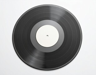 Obraz premium Black vinyl record with blank label
