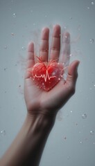 Detailed medical heart health illustration showcasing human anatomy cardiovascular system heartbeat pulse vital signs and healthcare concepts for medical and health industry