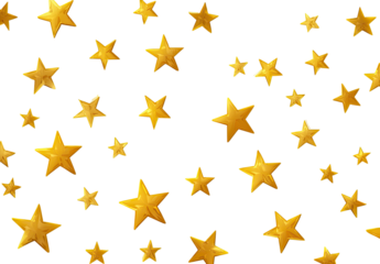 Gold stars scattered on a black background