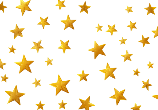Gold stars scattered on a black background