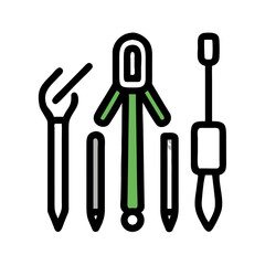 Drawing tools and art supplies illustration