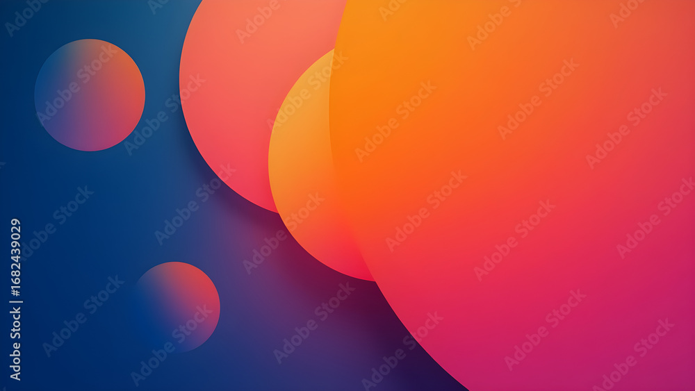 Aufkleber vibrant vector art illustration with a colorful abstract background pattern and blurred bokeh lights