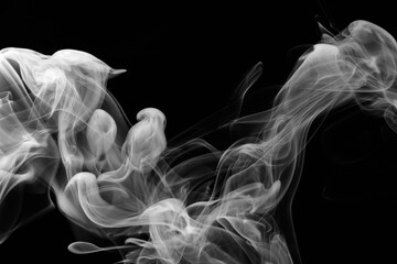 Abstract smoke clouds on black background. Abstract grunge wallpaper background for design.