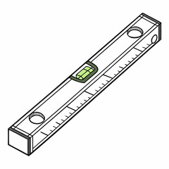 Leveling tool with bubble vial and measurement markings