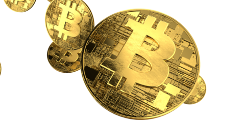 Cryptocurrency bitcoin golden coin
