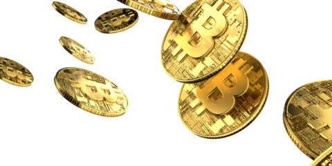 Cryptocurrency bitcoin golden coin
