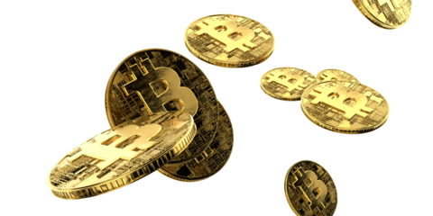 Cryptocurrency bitcoin golden coin