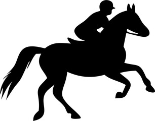 Equestrian Silhouette Vector | Horse Rider Outline | Horseback Riding Sport Design