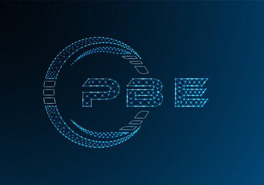 PBE low poly letter logo vector design. PBE lower poly logo design. Low poly logo.