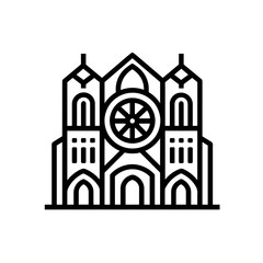 Gothic Church Building Cathedral Icon