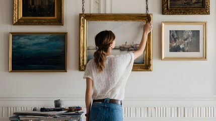 young woman looking through window