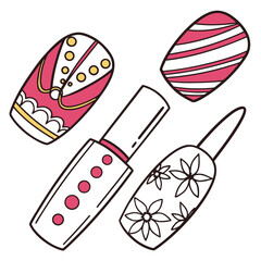 Pink yellow white nail art designs nail polish manicure