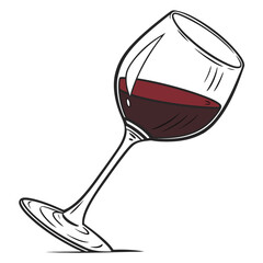 Red wine in a tilted glass wine glass beverage