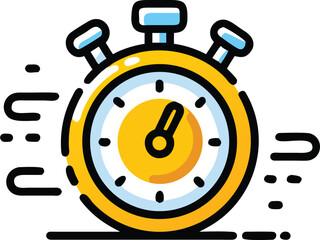 Obraz premium Vector art of cartoon stopwatch icon for time management
