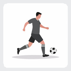 Obraz premium Soccer Player Dribbling, Flat Design