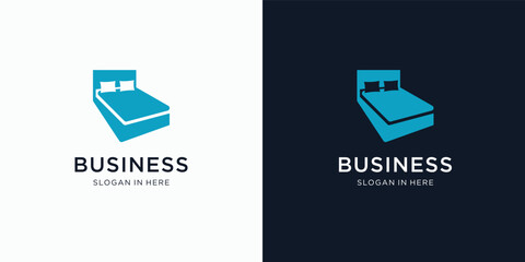 bed  idea abstract icon, mattress symbol, bedroom concept vector design inspiration 