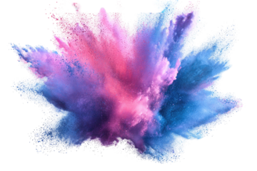Abstract explosion of vibrant, colorful powder