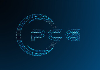 PCG low poly letter logo vector design. PCG lower poly logo design. Low poly logo.