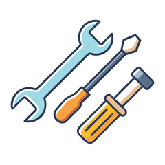 Wrench and screwdrivers tools repair