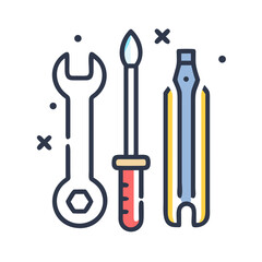 Wrench screwdriver pliers tools repair