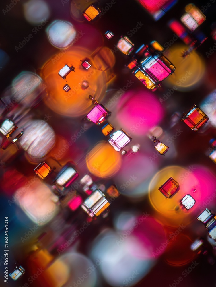 Poster colorful abstract light reflections create a captivating visual experience with vibrant shapes and p