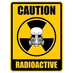 Caution, radioactive, sign and poster vector